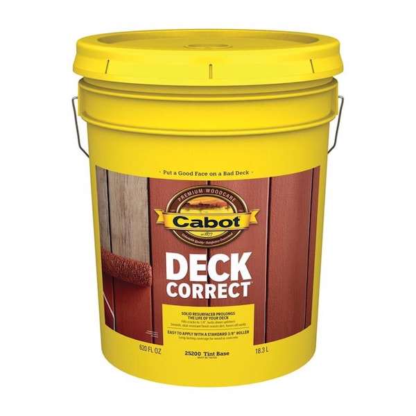 Cabot DeckCorrect Solid Tintable Tint Base Acrylic Deck Resurfacer 5 gal